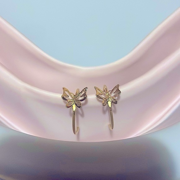 Unlisted Jewelry - gold hoop butterfly earrings 🌟host pick🌟